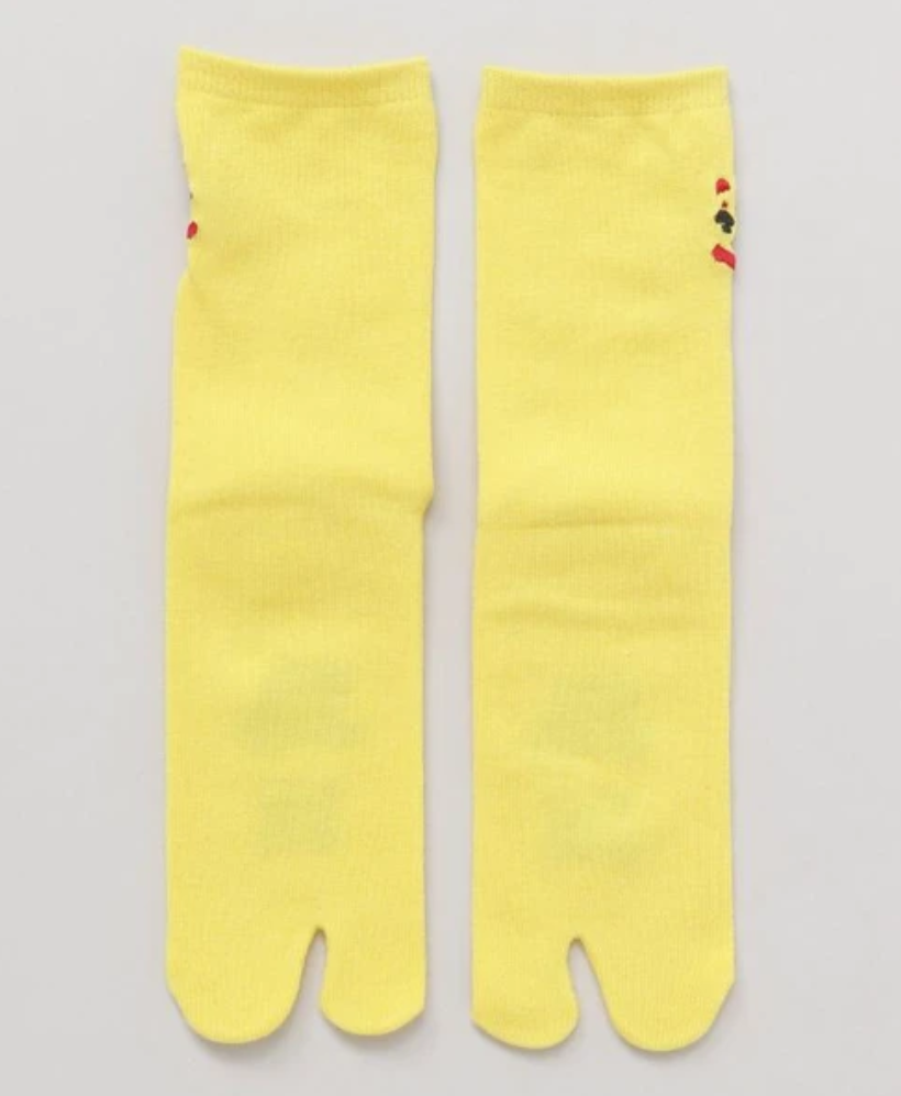 [Amina] 霓虹色刺繡 日牌分趾襪