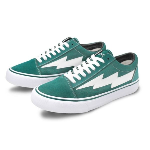 【REVENGE X STORM】CLASSIC PLUS 低筒滑板鞋｜火焰閃電 經典街頭-綠色火焰