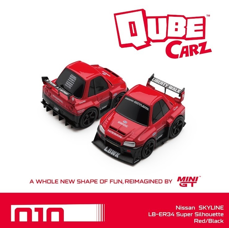 PO-$53 * MINI GT * 1:64 Nissan LB-ER34 Super Silhouette SKYLINE Red/Black/Blister packaging