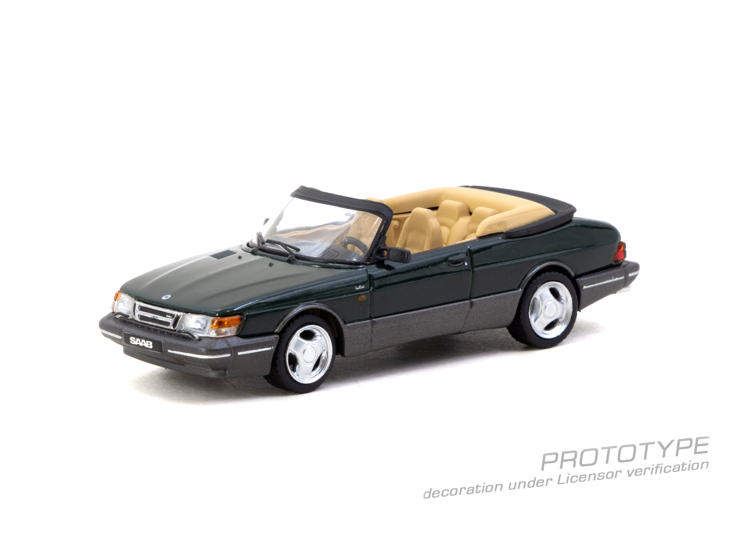 PO-$84 * TARMAC * 1:64 Saab 900 Turbo Convertible Green