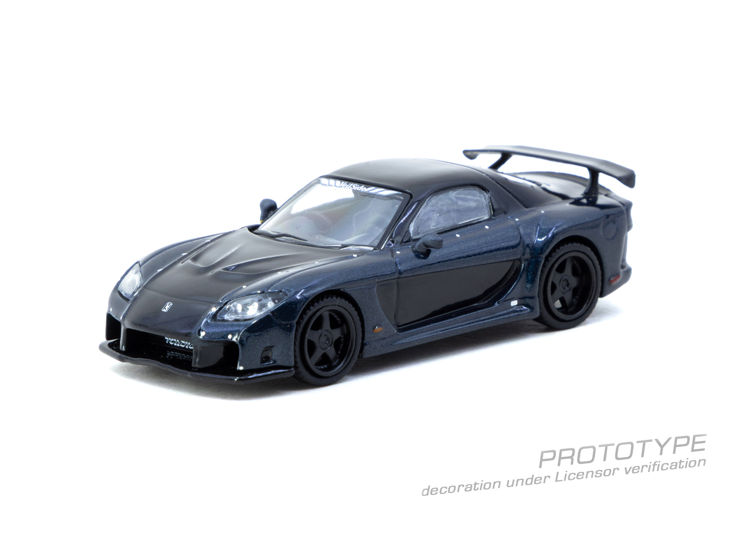 PO-$97 * TARMAC * 1:64 Mazda RX-7 VeilSide Fortune7 Dark Blue / Black
