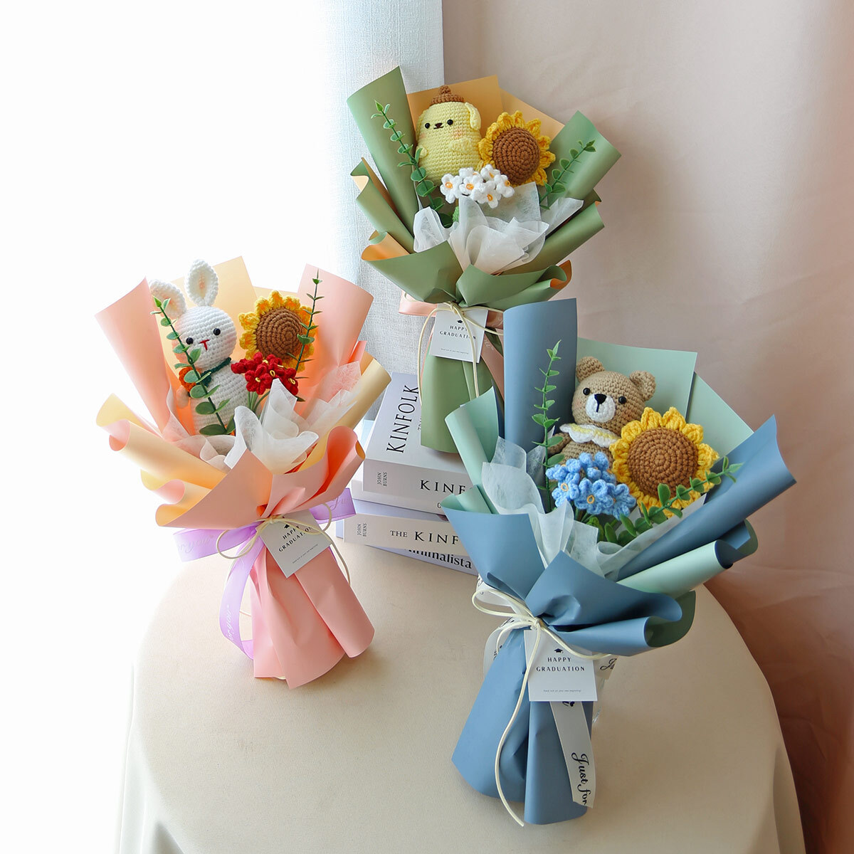 G58｜編織娃娃向日葵花束