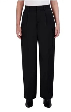 [S] DKNY BLACK WOMEN'S SATIN CARGO PANTS, 1863696-BLACK (SD1862)