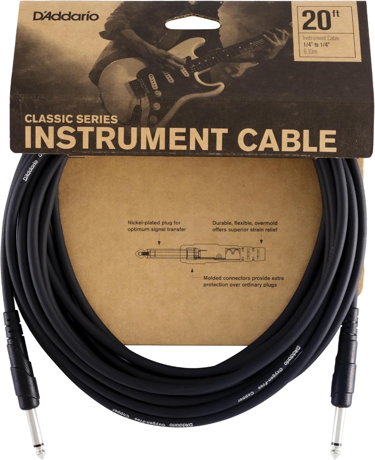 D'Addario 導線 Classic 20呎 Planet Waves PW-CGT-20