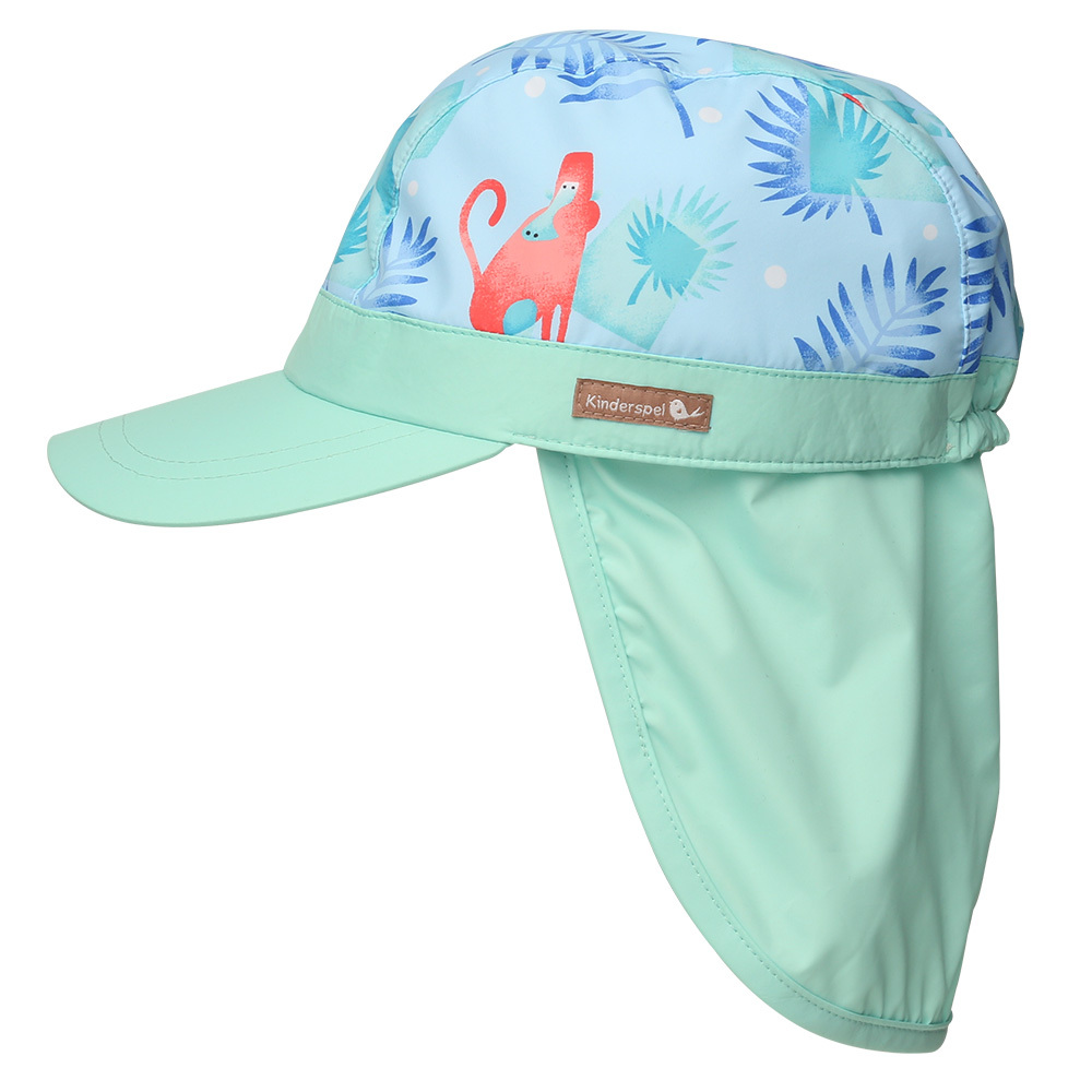 Kinderspel 韓國 抗UV帽 兒童防曬遮陽鴨舌帽｜粉綠小猴王