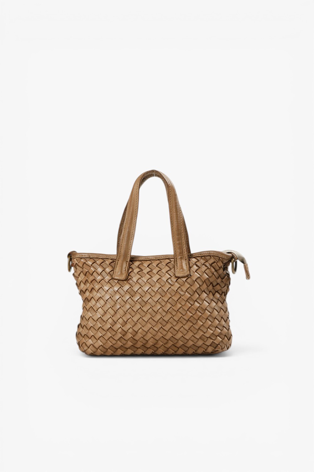 Miley 鞣革編織小提包 蘑菇