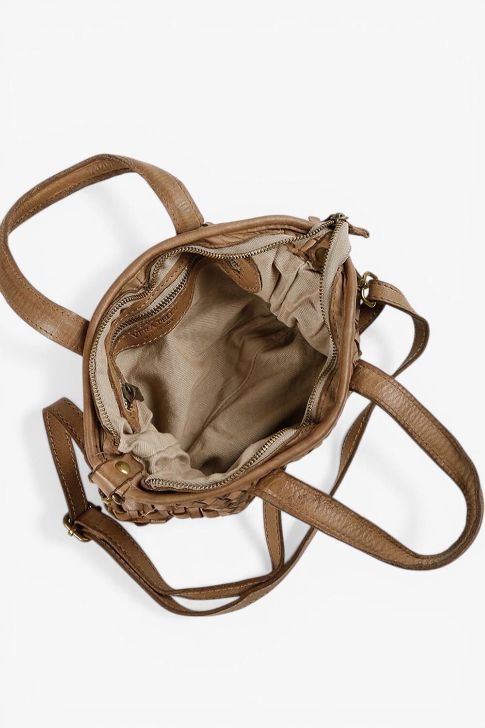 Miley 鞣革編織小提包 蘑菇