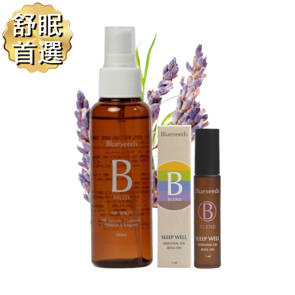 【舒眠首選】舒眠空間香氛精油噴霧 100ml + 舒眠複方滾珠精油 5ml｜薰衣草與洋甘菊