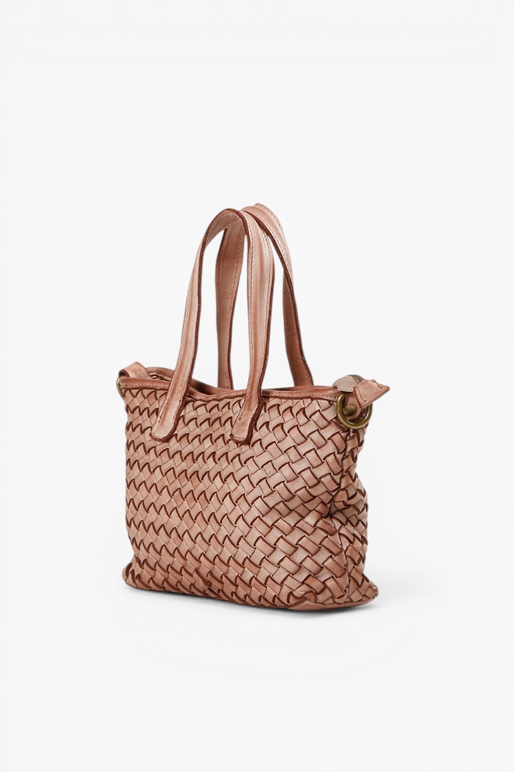 Miley 鞣革編織小提包 藕粉