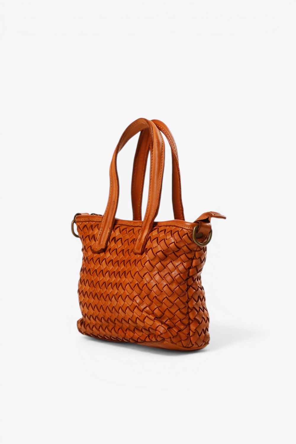 Miley 鞣革編織小提包 棕色