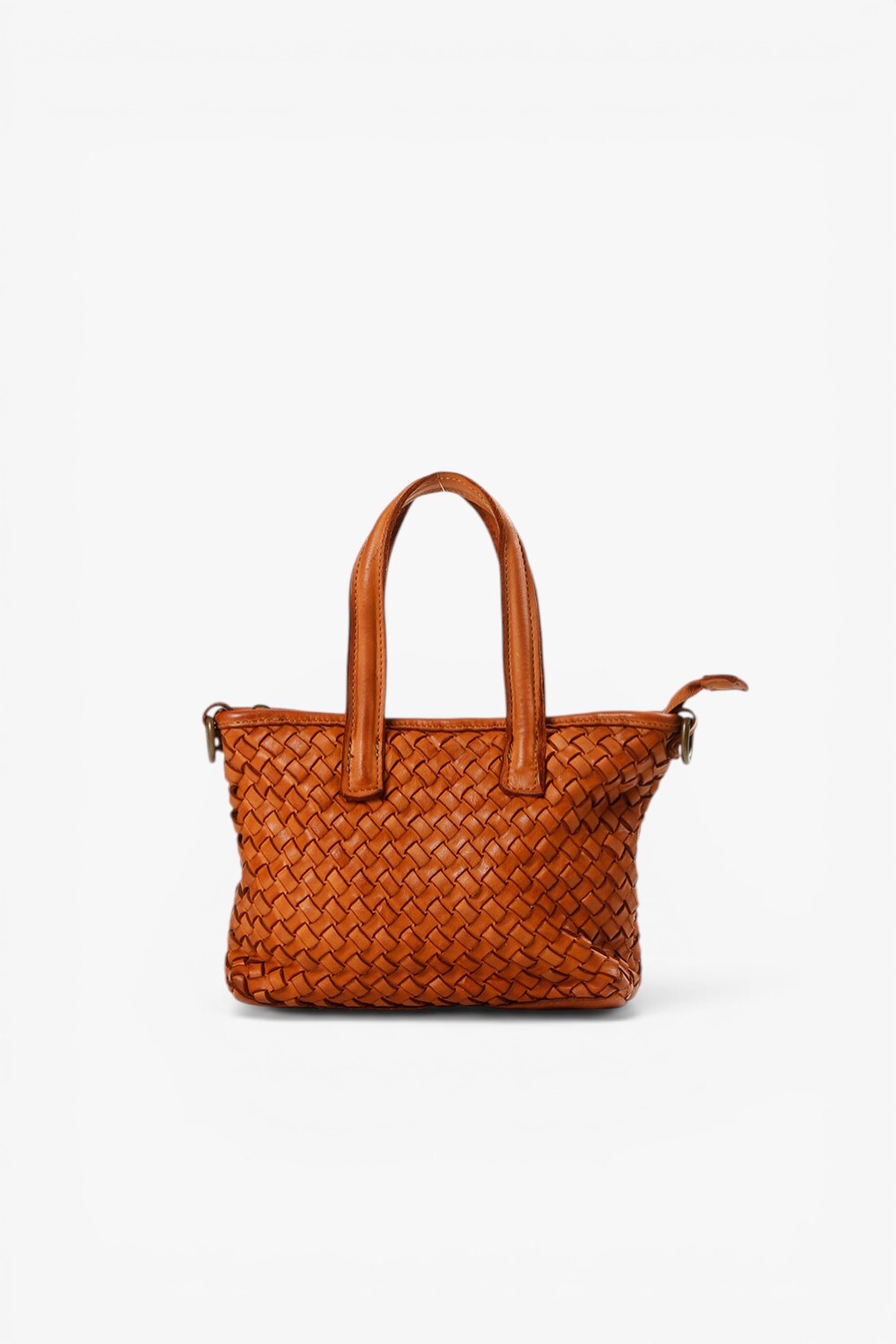 Miley 鞣革編織小提包 棕色