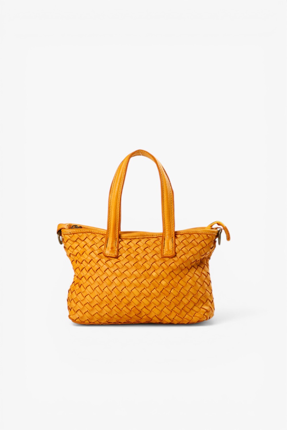 Miley 鞣革編織小提包 黃色