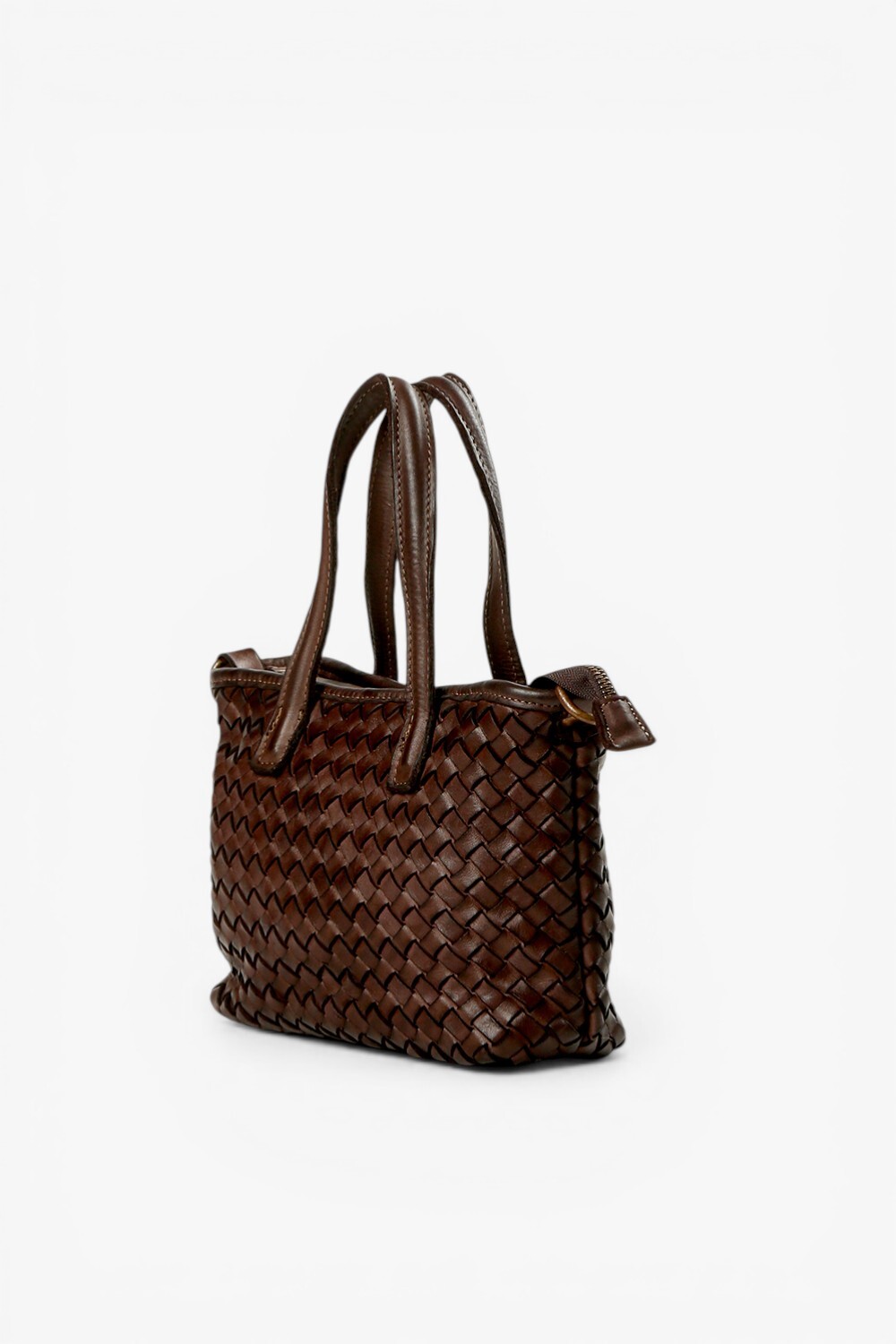 Miley 鞣革編織小提包 咖啡