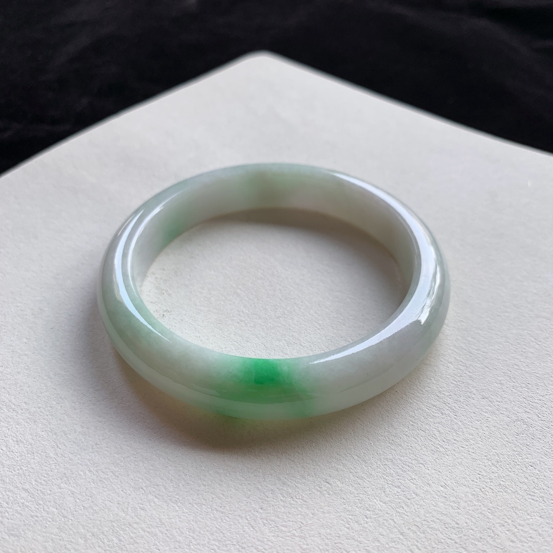 飄綠翡翠正圈手鐲,天然翡翠A玉, 緬甸玉, Jade, Jadeite