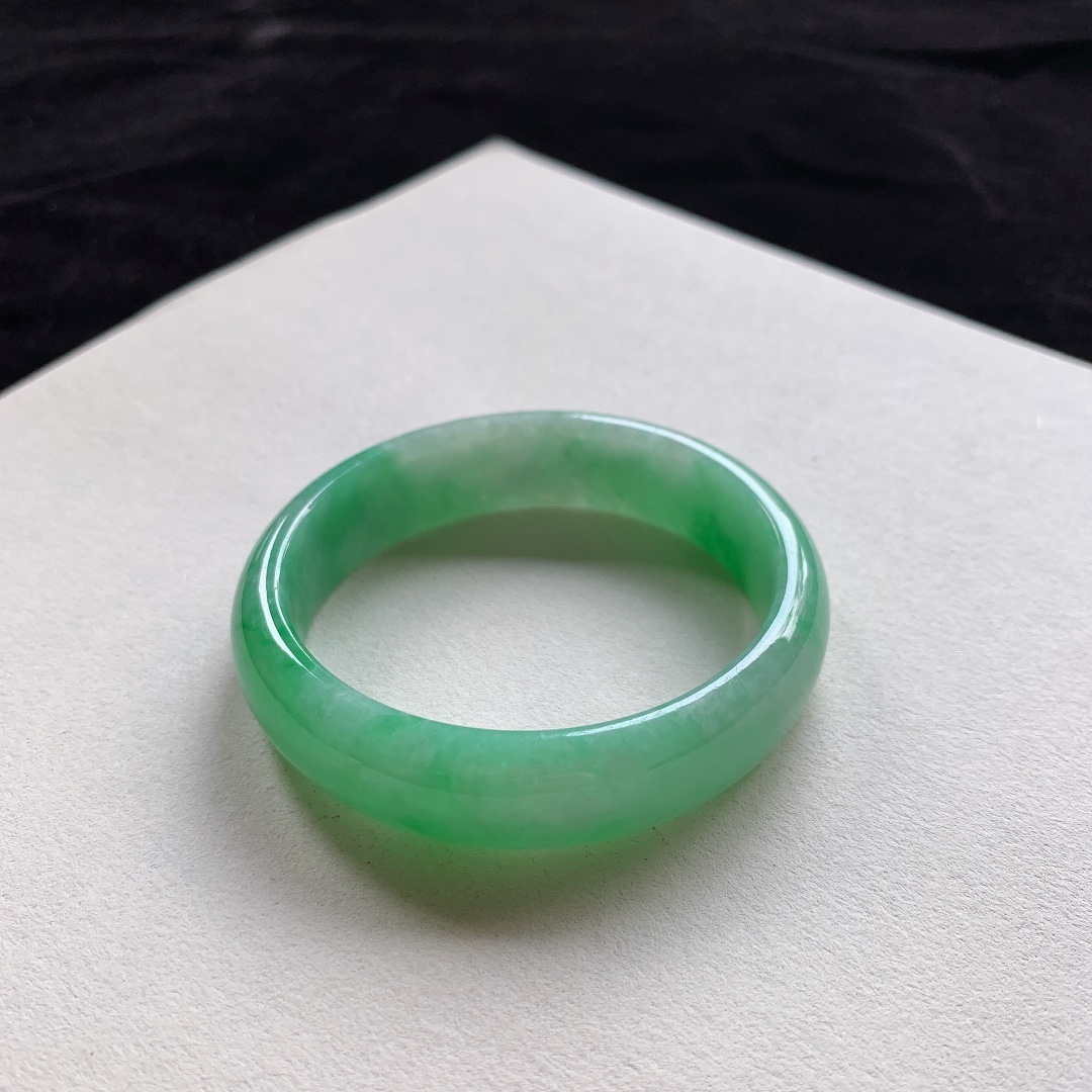 陽綠翡翠貴妃手鐲,天然翡翠A玉, 緬甸玉, Jade, Jadeite
