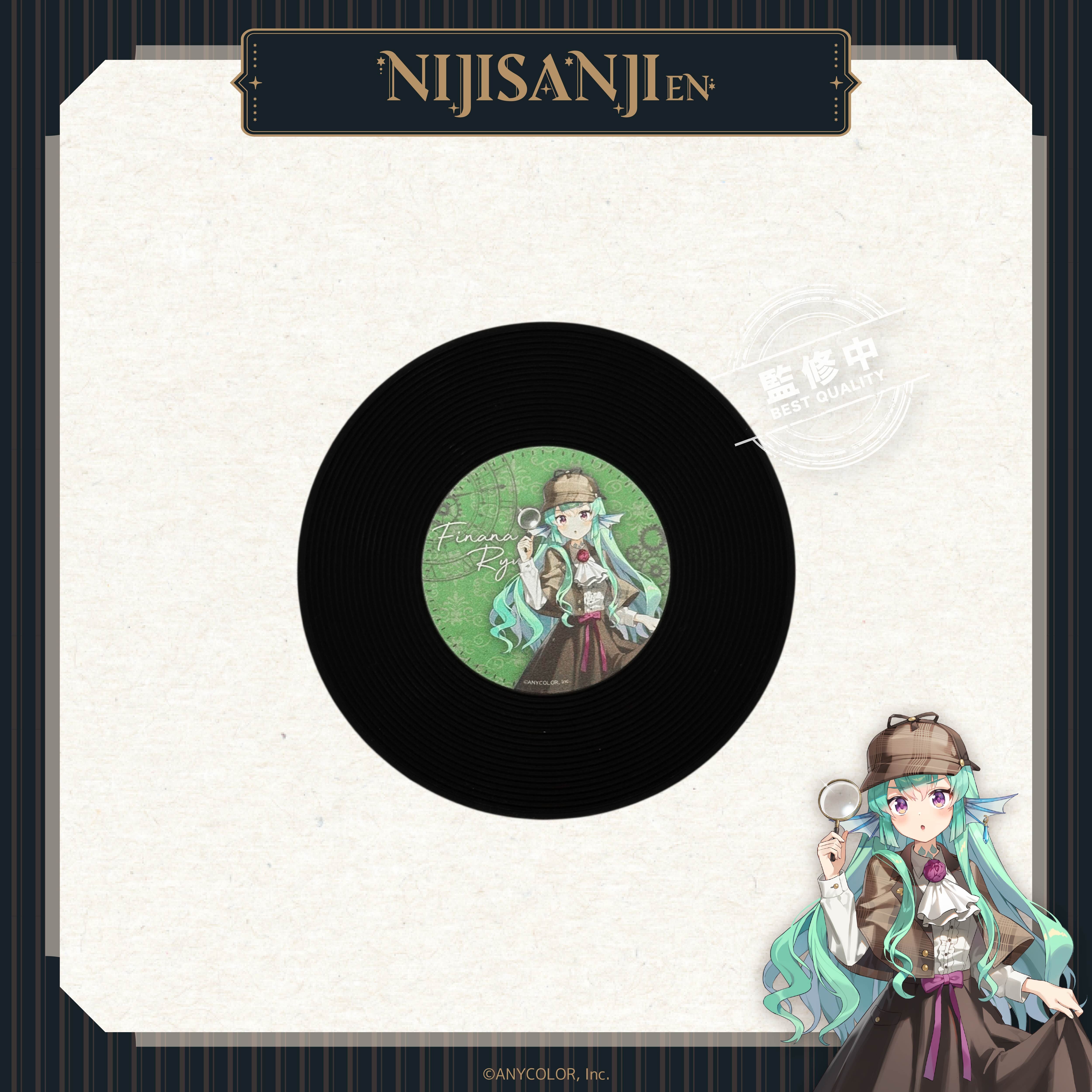 【預購】NIJISANJI EN-偵探謎影系列-立繪黑膠唱片杯墊-Finana Ryugu
