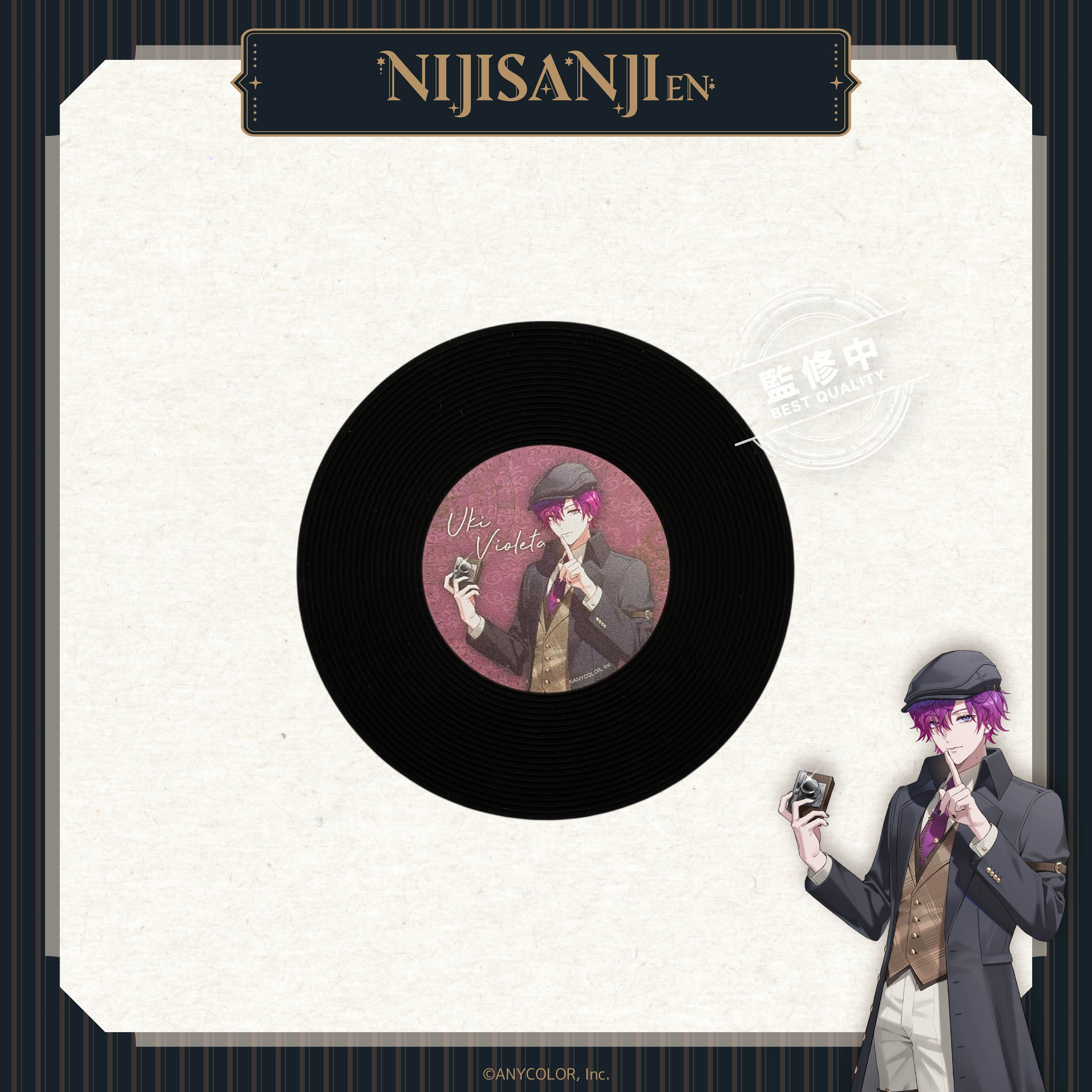 【預購】NIJISANJI EN-偵探謎影系列-立繪黑膠唱片杯墊-Uki Violeta