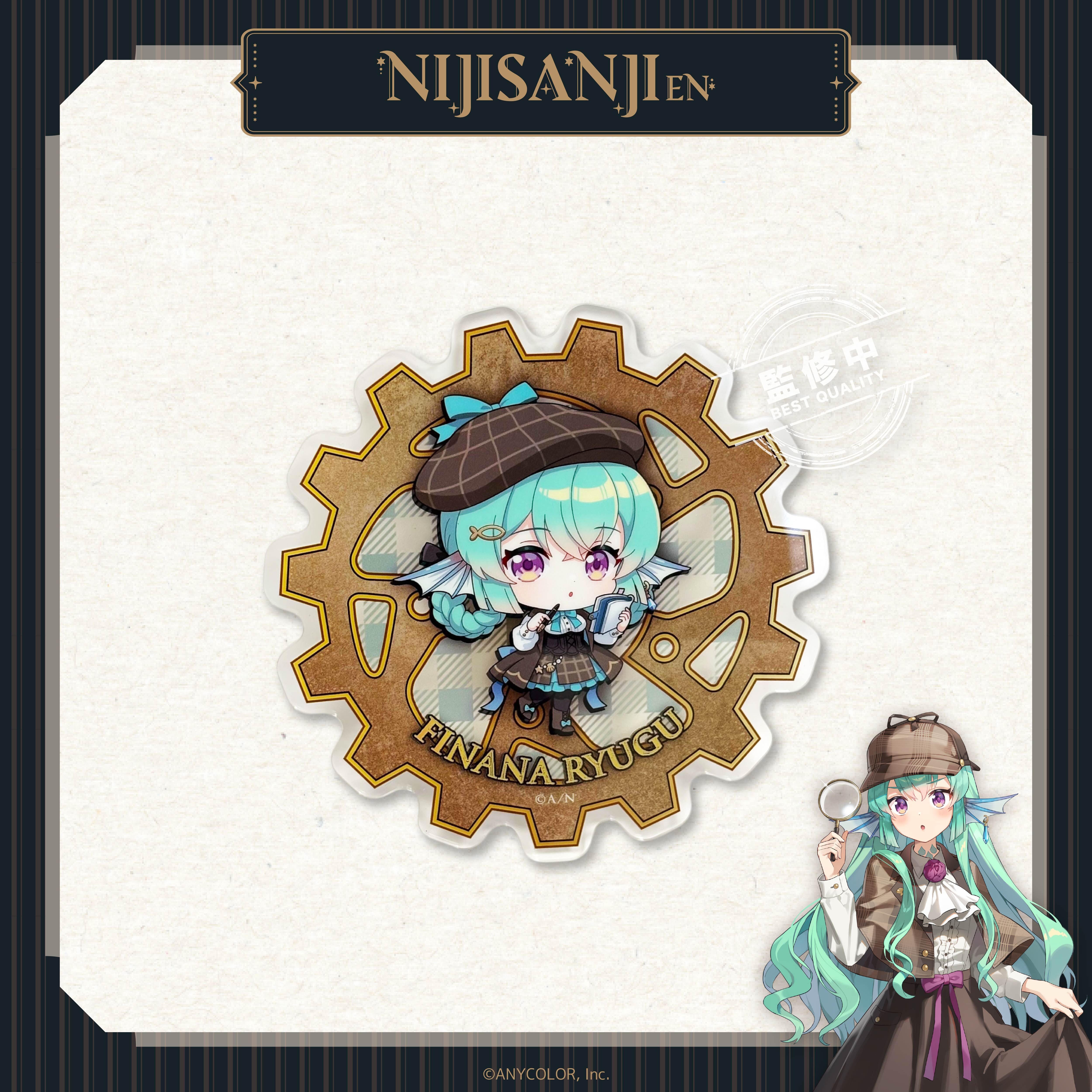【預購】NIJISANJI EN-偵探謎影系列-Q版齒輪壓克力杯墊-Finana Ryugu