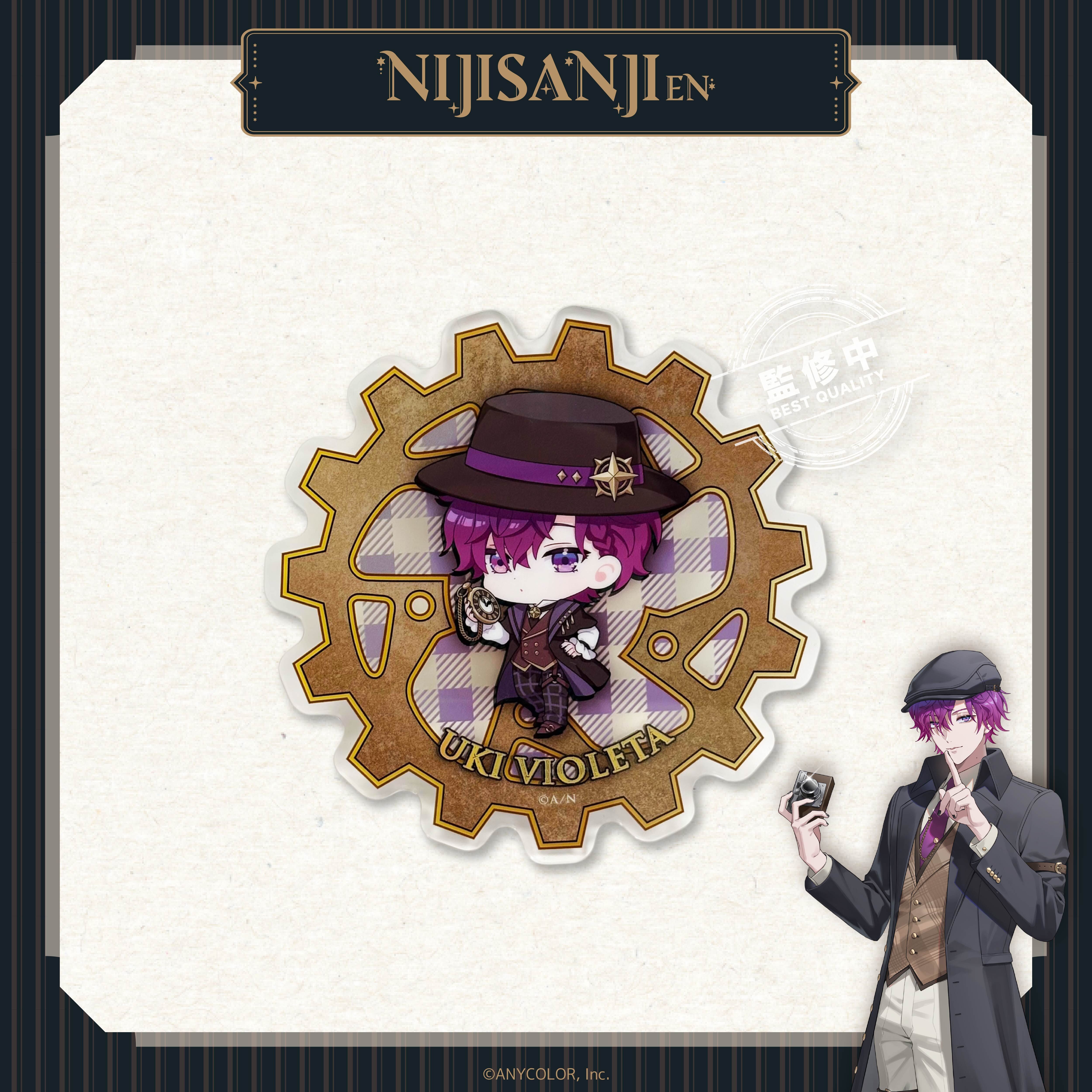 【預購】NIJISANJI EN-偵探謎影系列-Q版齒輪壓克力杯墊-Uki Violeta