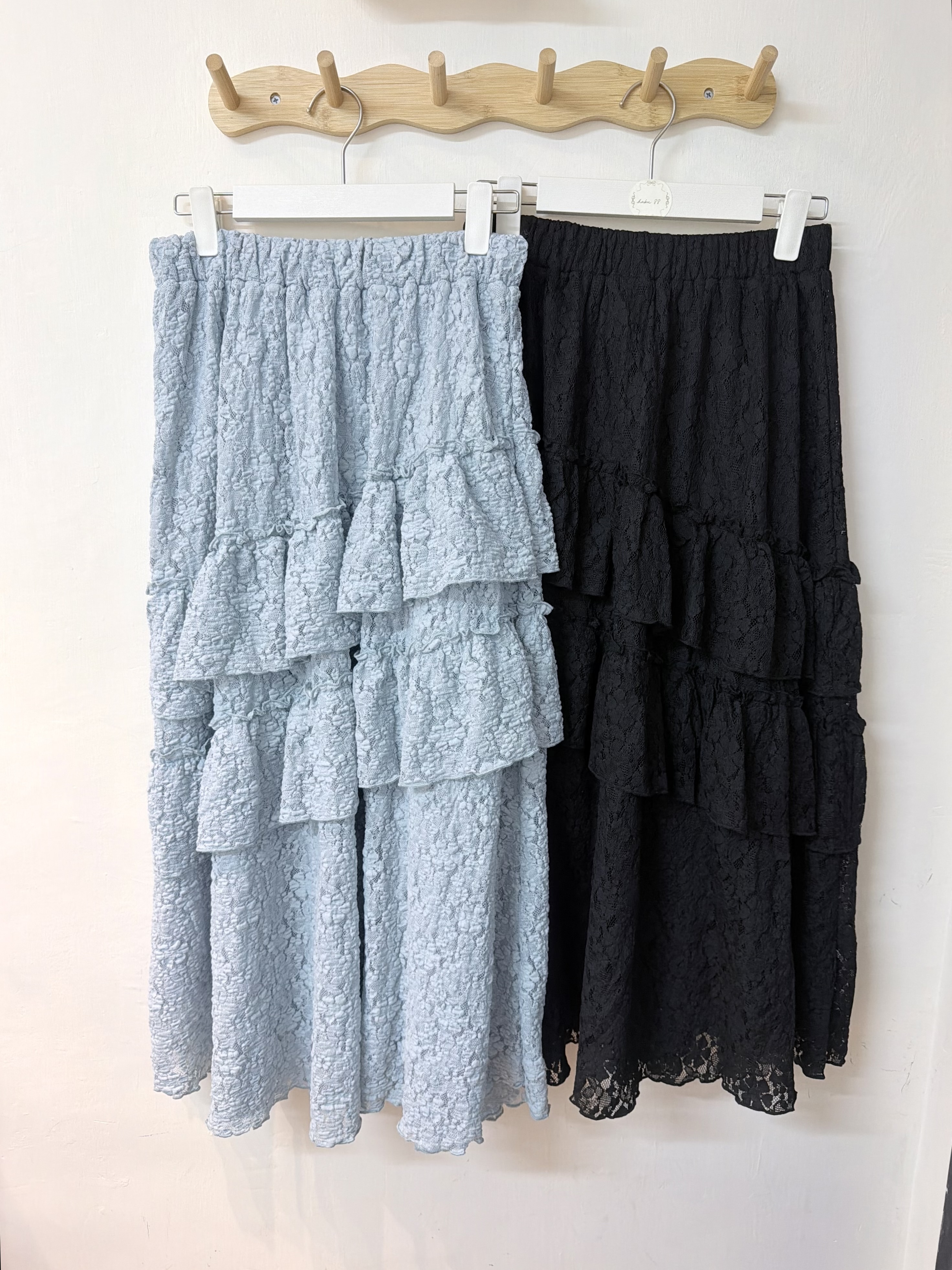 斜邊Lace花紋半身裙