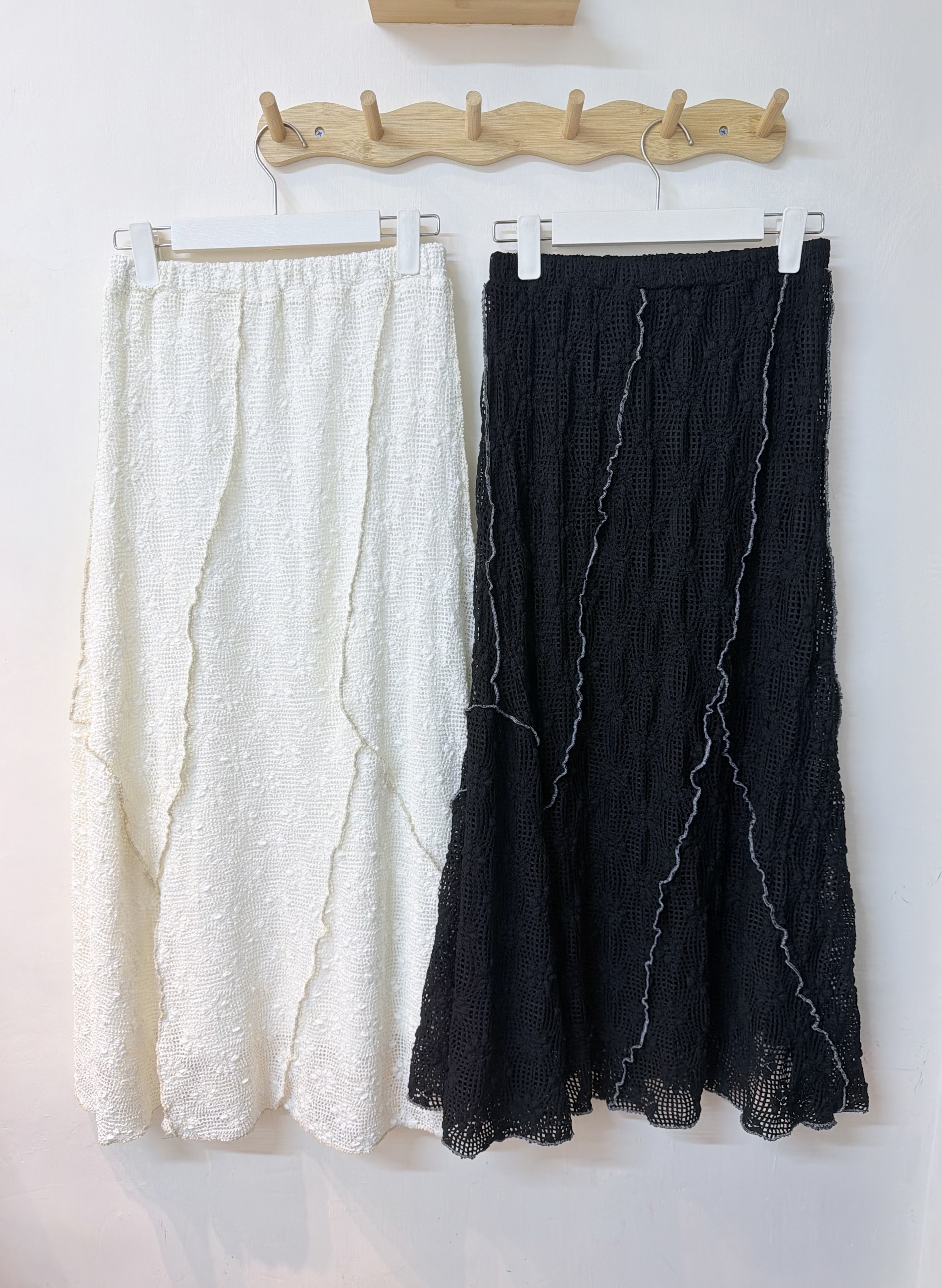 花紋不規則明線半身裙