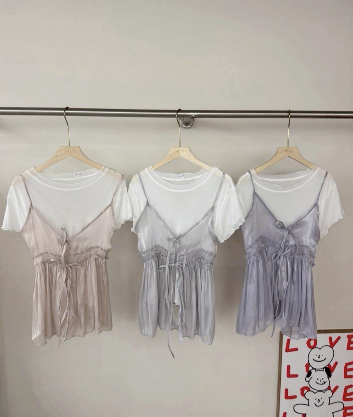 珠光絲滑兩件套上衣🫧