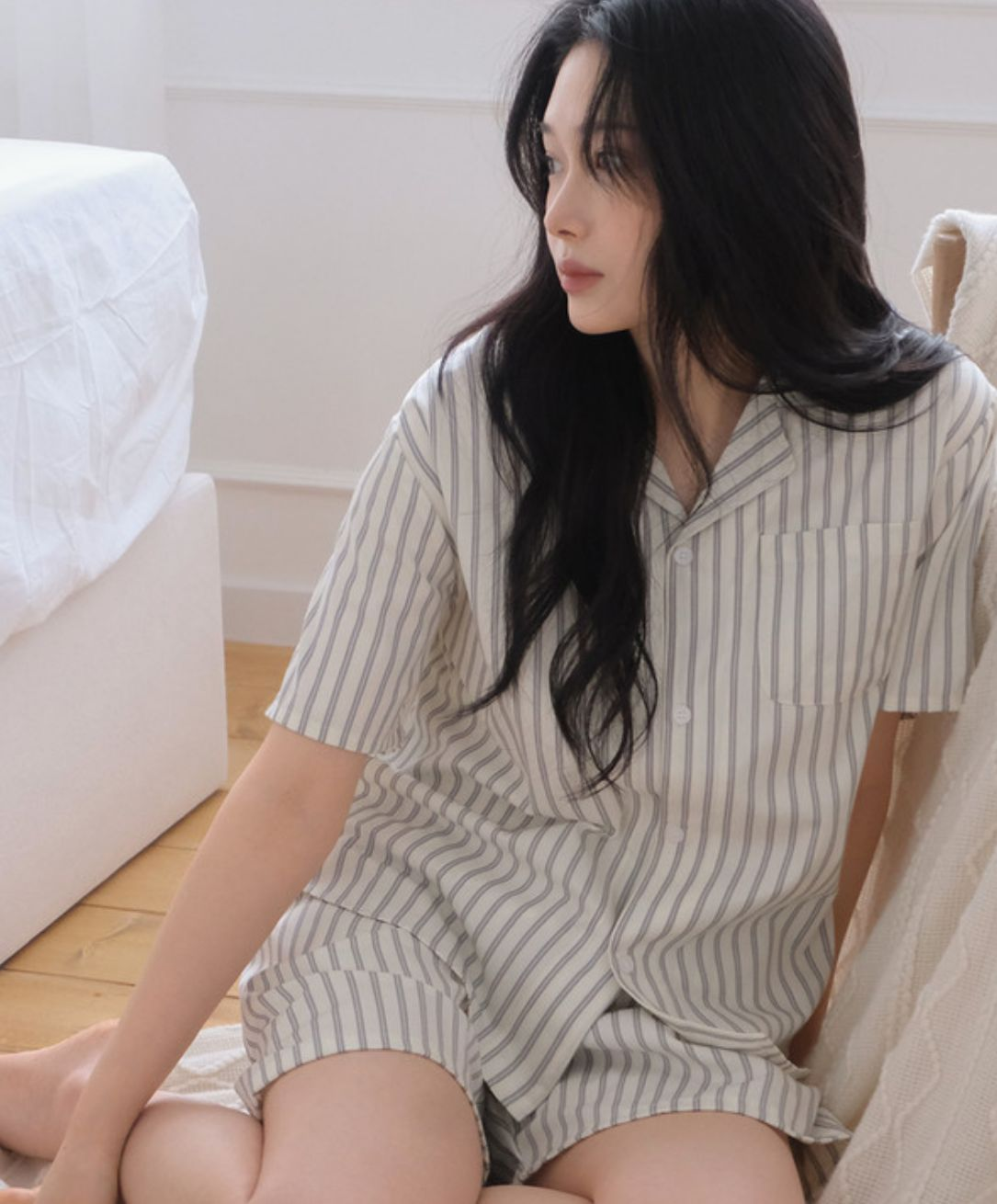 JUUNEEDU直間睡衣(粉藍色)