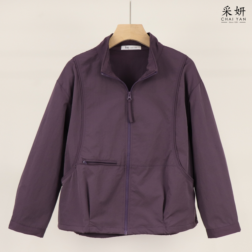 雙口袋拉繩休閒外套