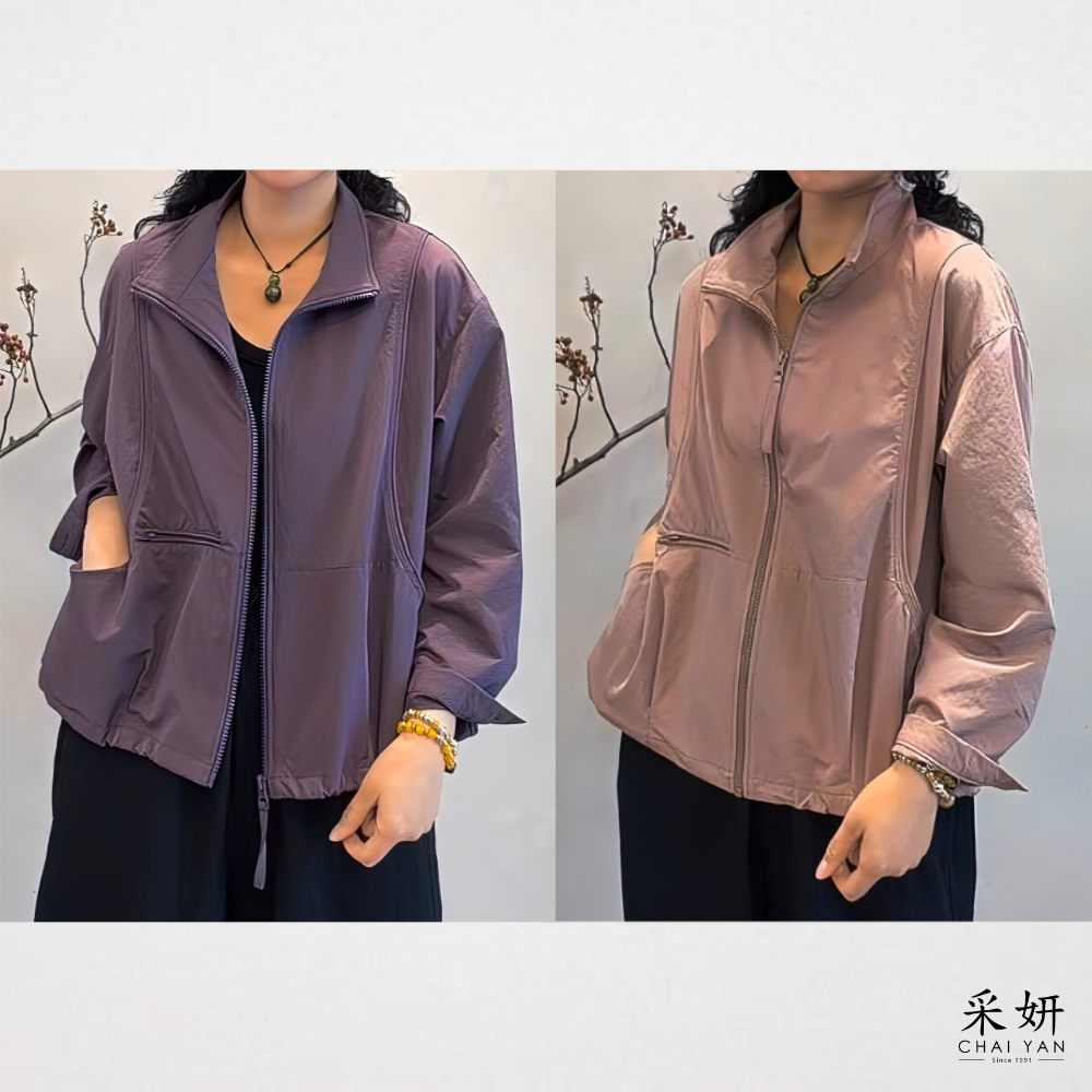 雙口袋拉繩休閒外套