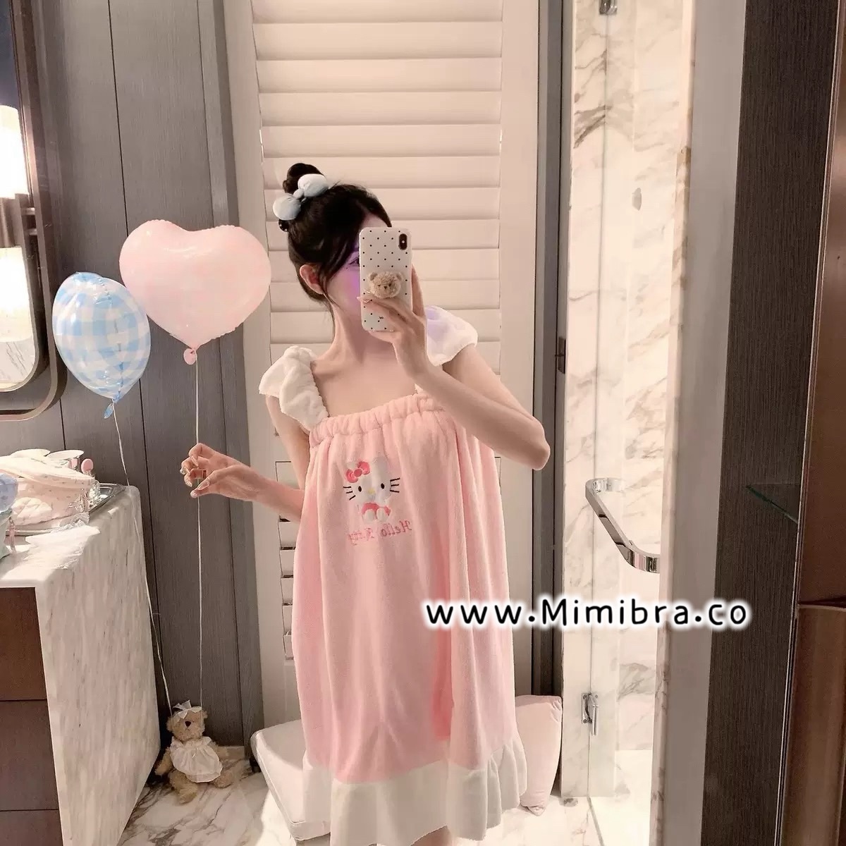 珊瑚絨卡通吊帶浴巾