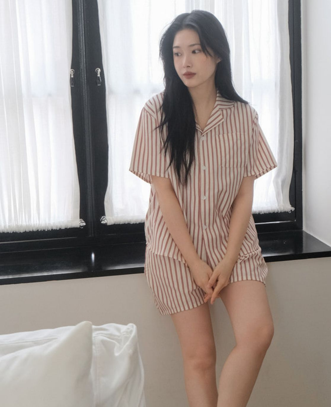 JUUNEEDU直間睡衣(酒紅色)