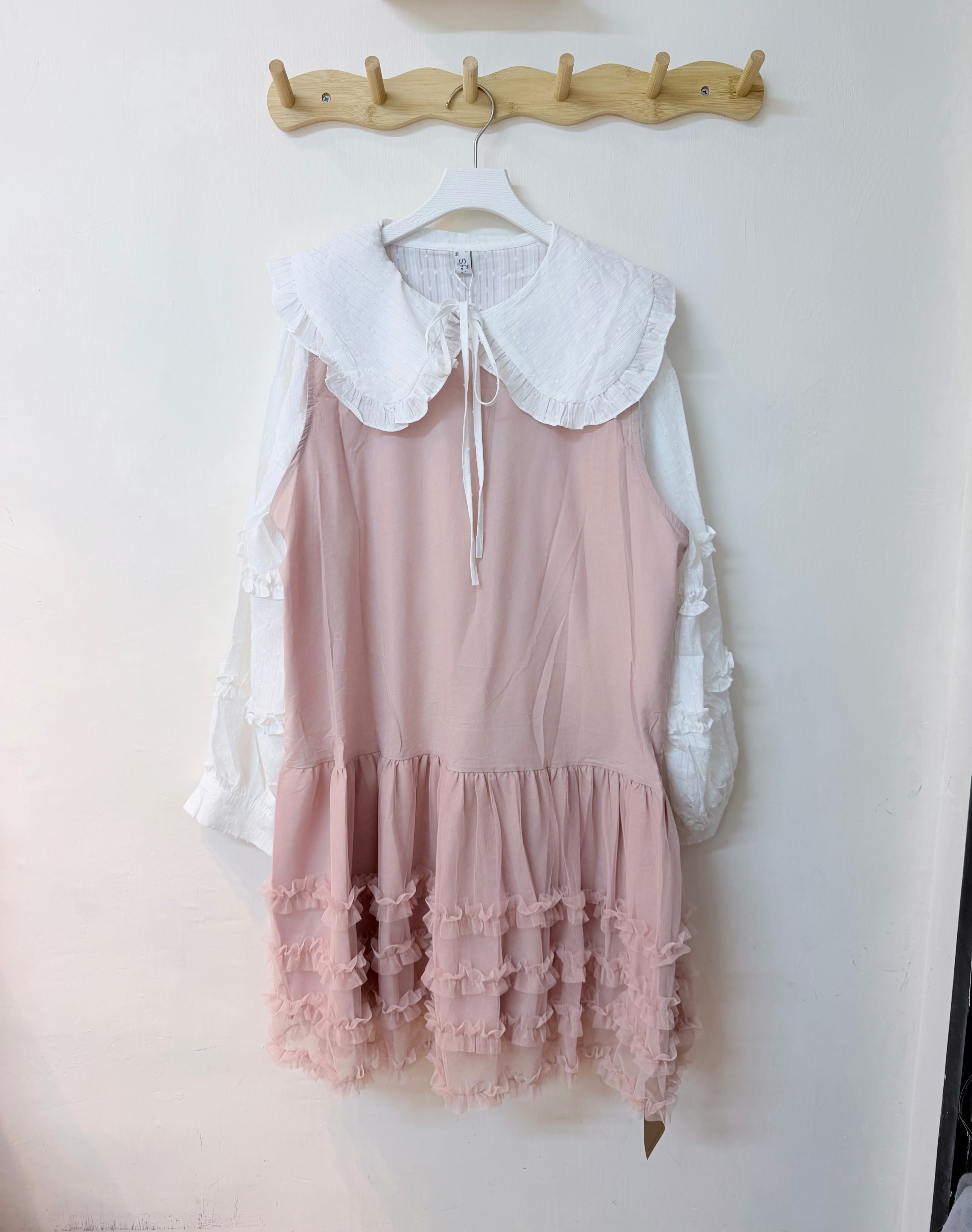 娃娃領波點薄襯衫