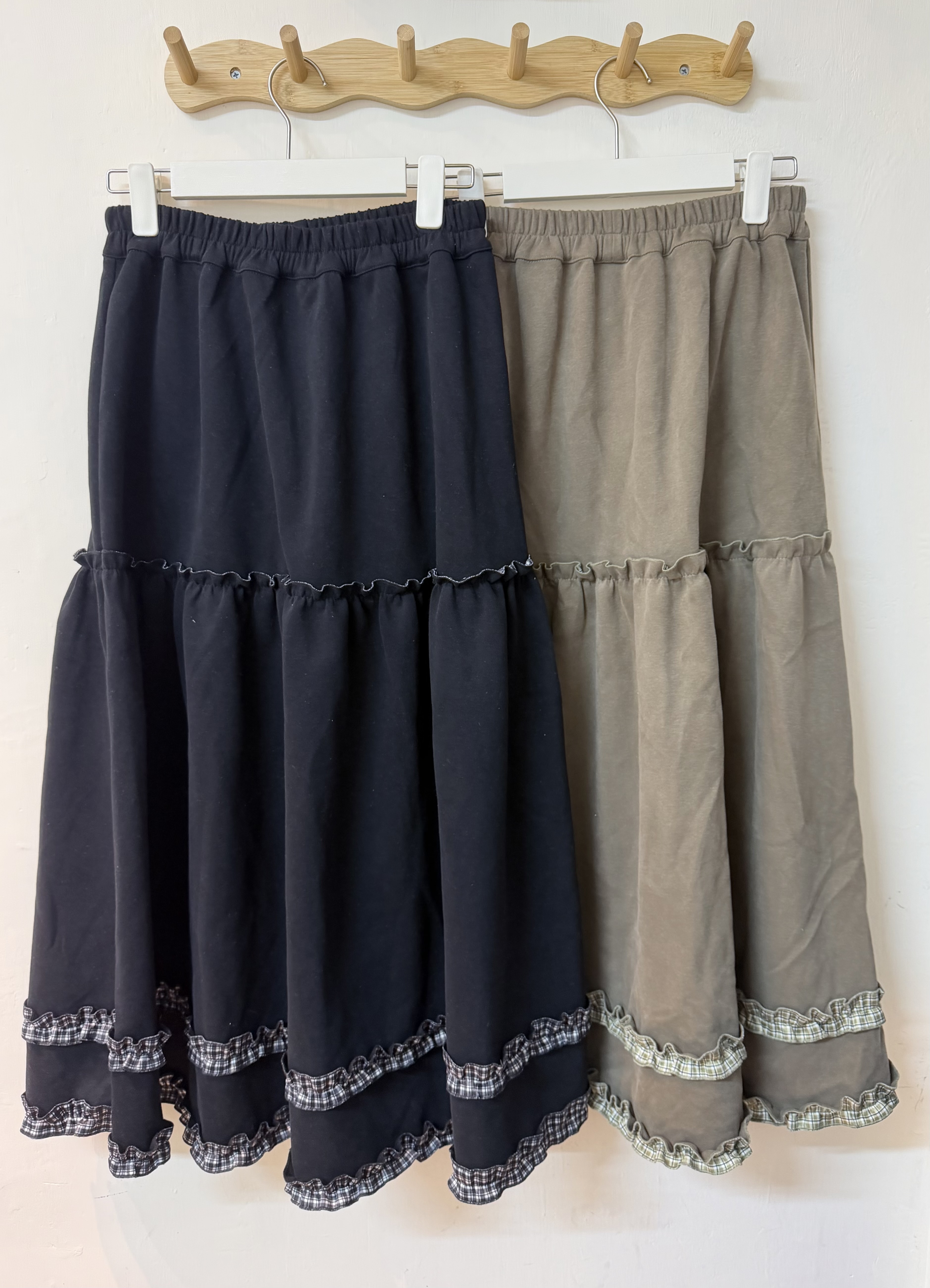 雙面格仔花邊半身裙