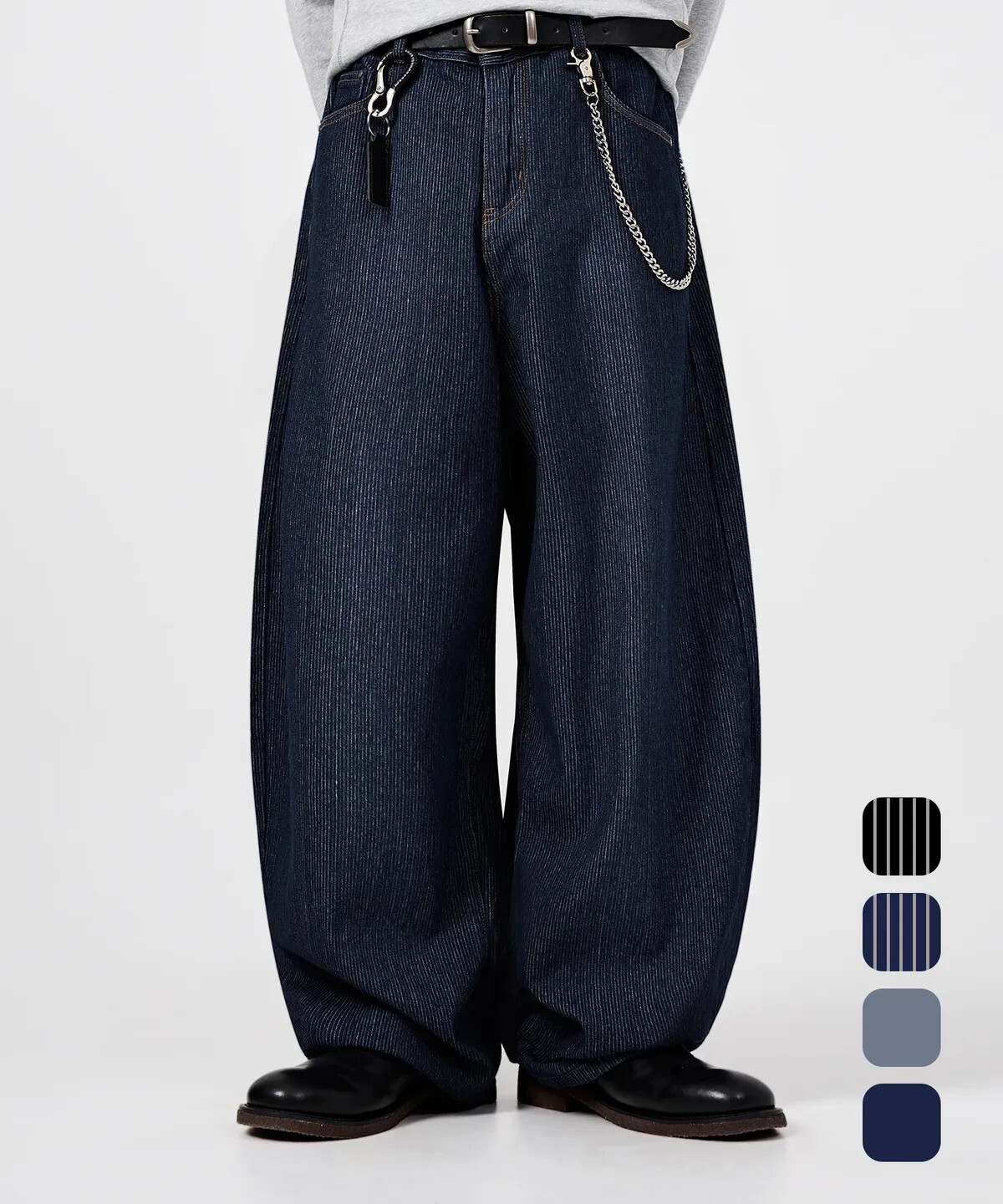 【OWN】Dimitri Black 寬褲 長褲 弧形 牛仔褲 舒適 百搭 復古 街頭 春夏 不分男女 刷白藍 刷黃深藍 條紋藍 條紋黑