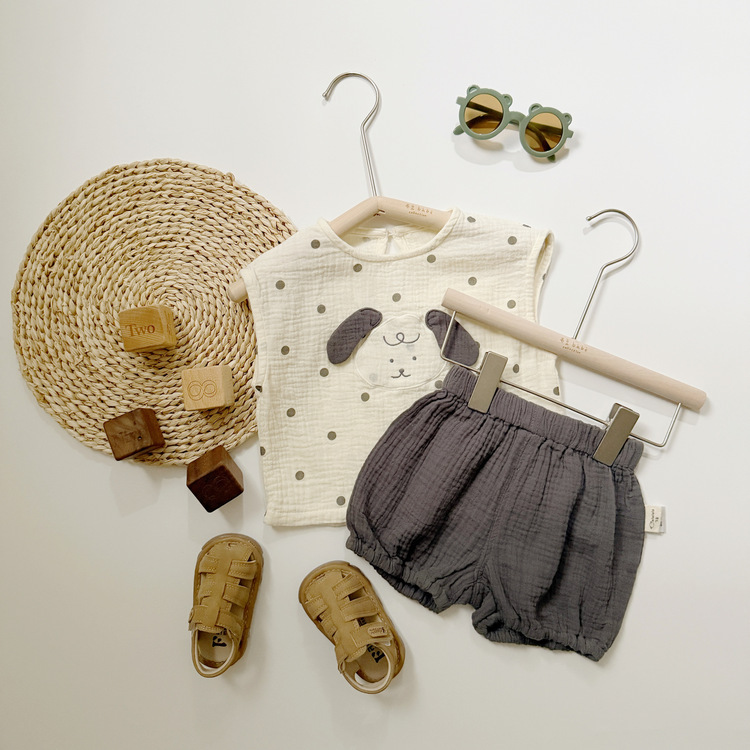 可愛狗狗無袖套裝