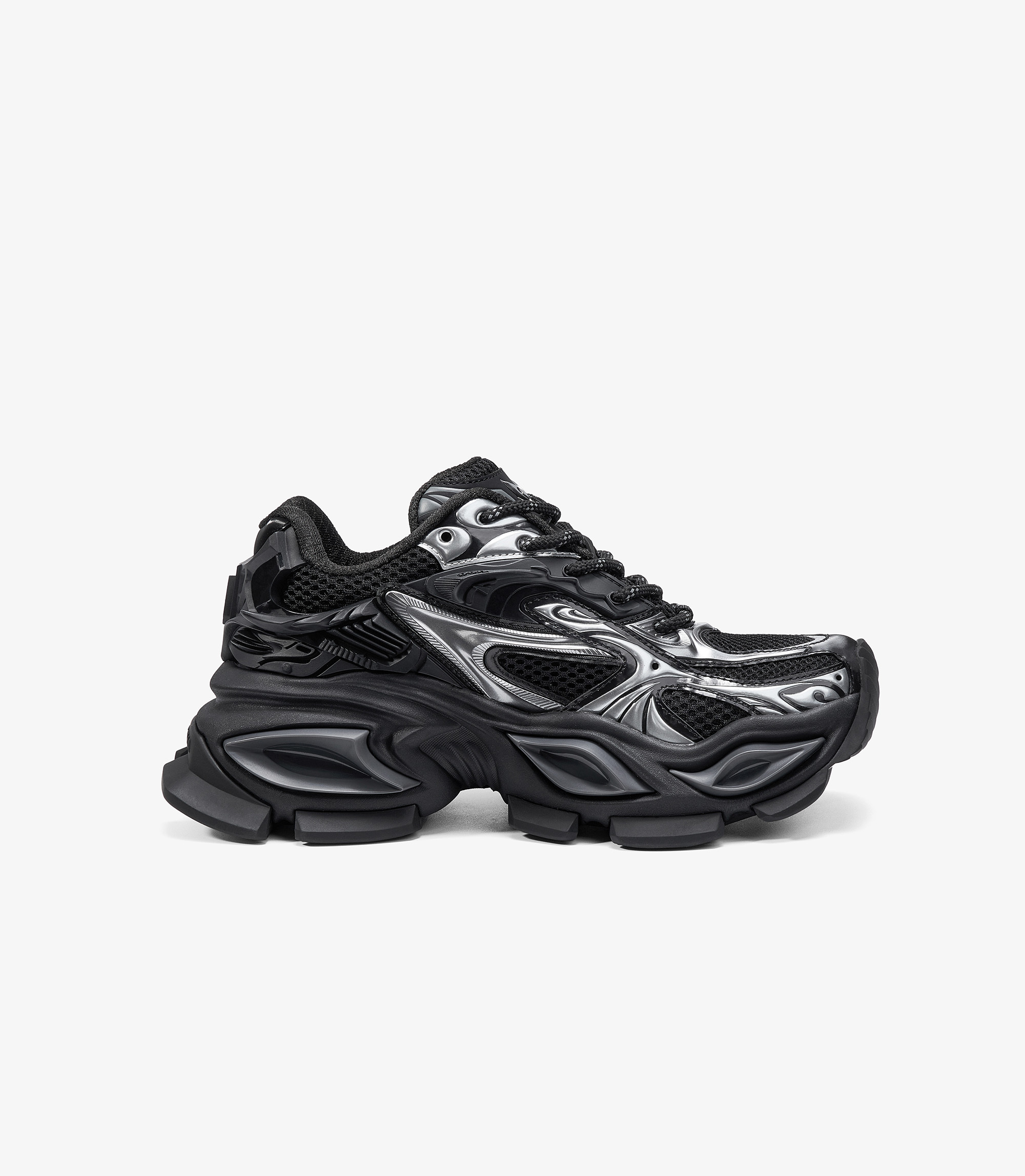 OGR 女款異瞳重裝機甲系列老爹鞋｜(銀黑)