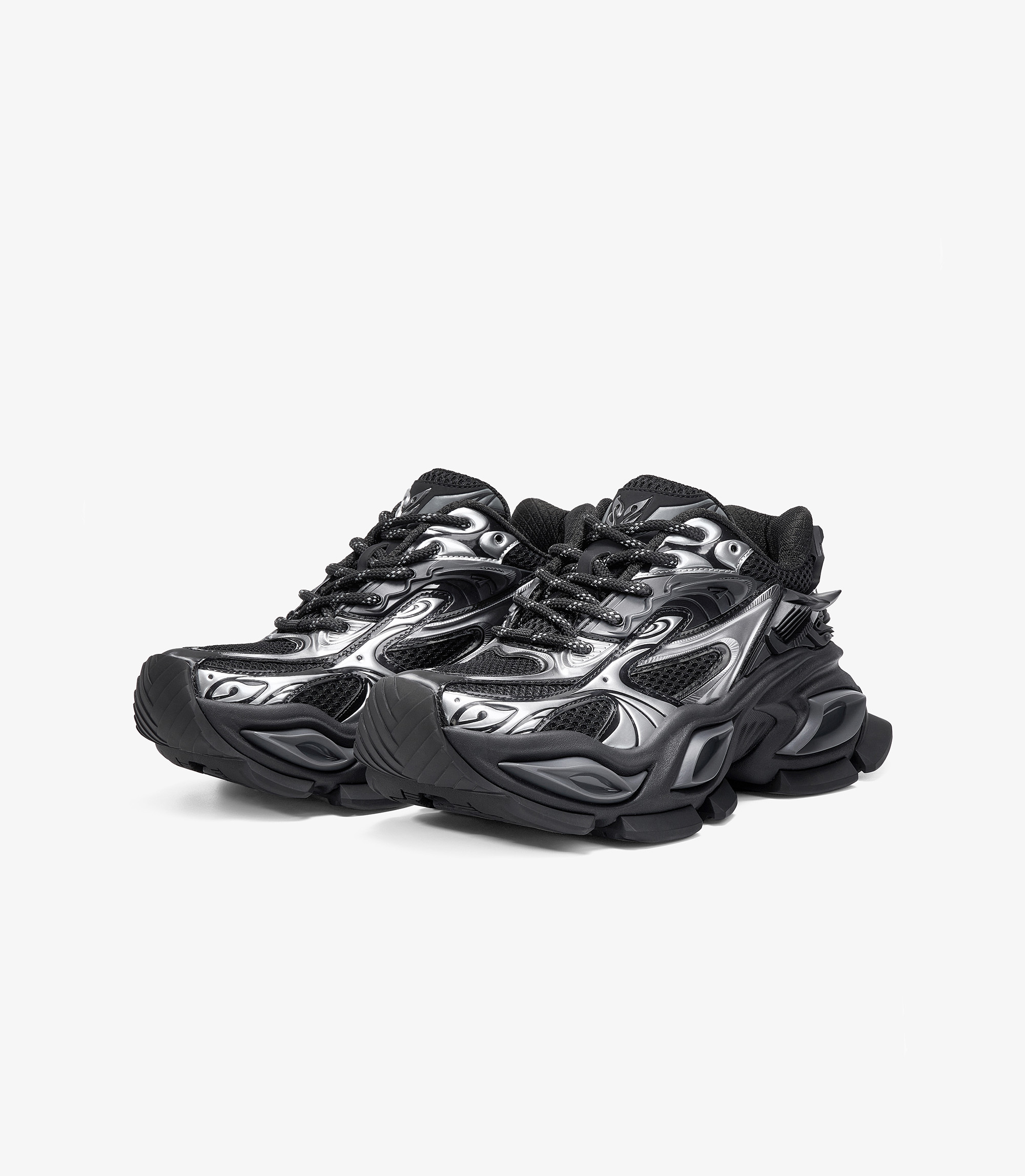 OGR 女款異瞳重裝機甲系列老爹鞋｜(銀黑)