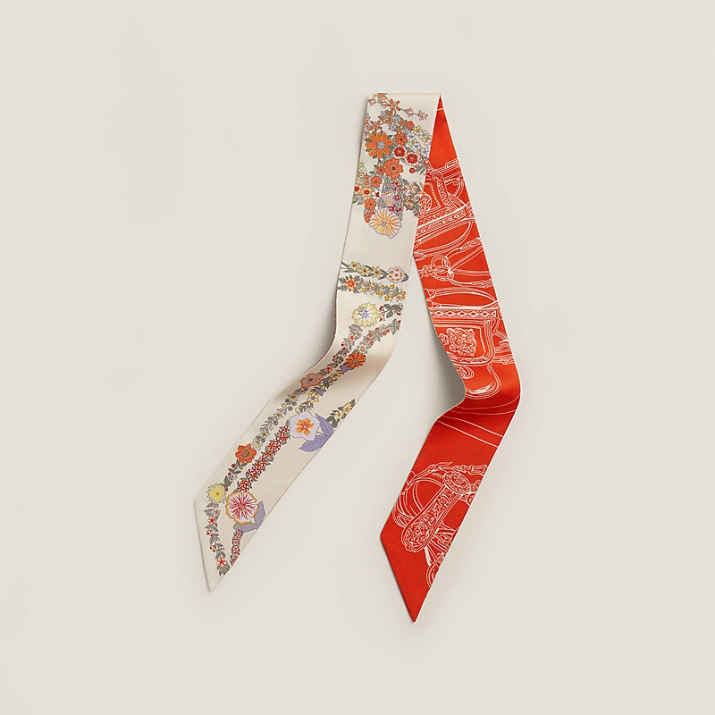 HERMES Brides de Gala en Fleurs Twilly vanille / orange / kaki