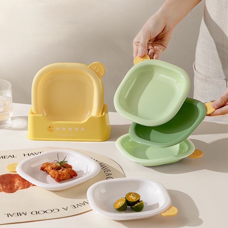 《6667》圓點分食塑膠餐盤組