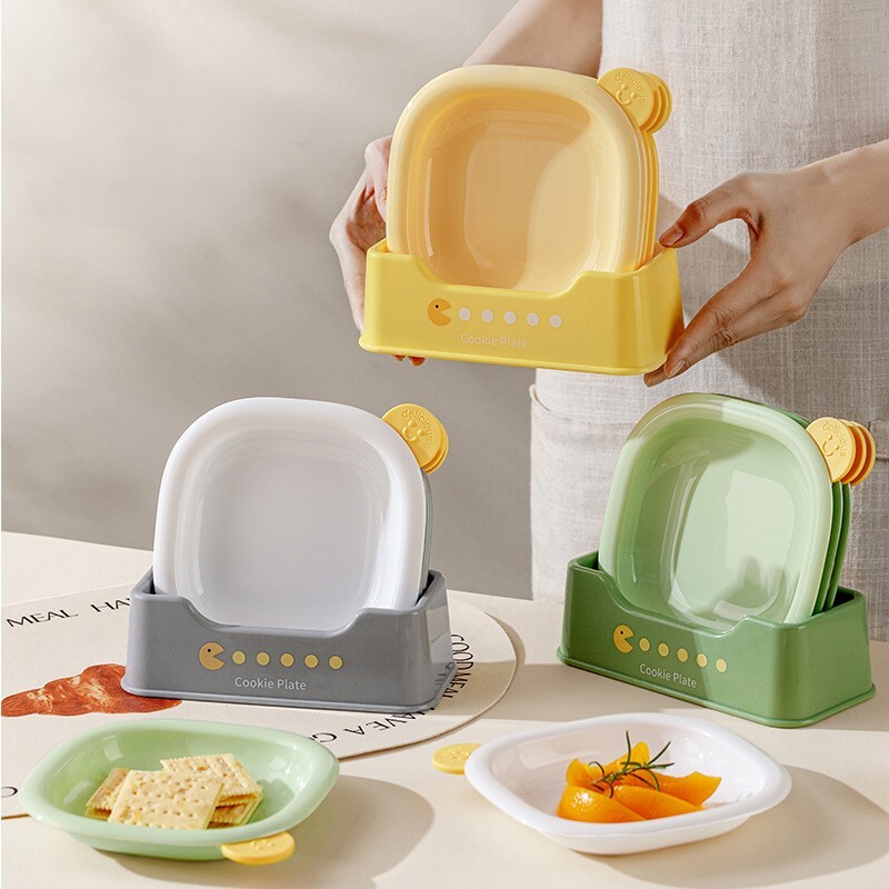 《6667》圓點分食塑膠餐盤組