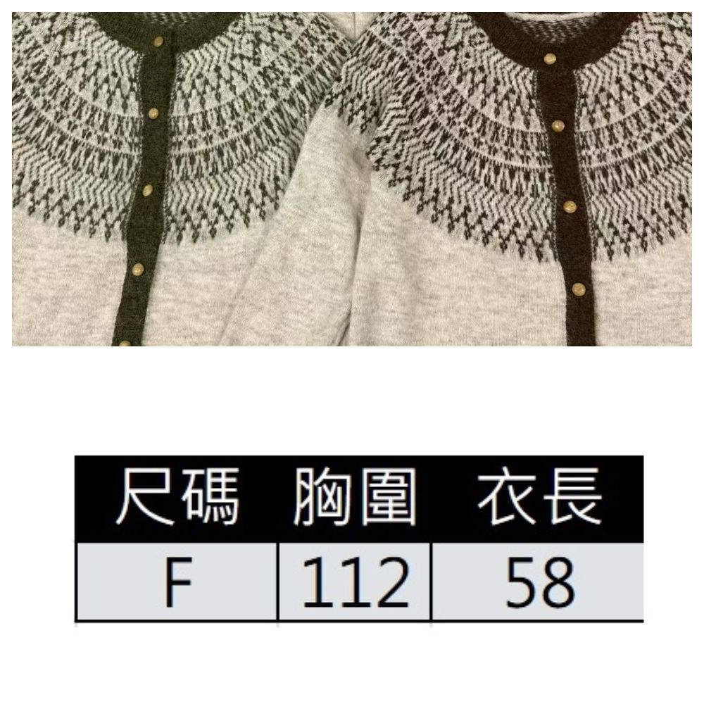 【ASister 小姊姊 】AS2227#針織外套☆圓領*費爾島織紋圖騰*針織外套(4色 F)