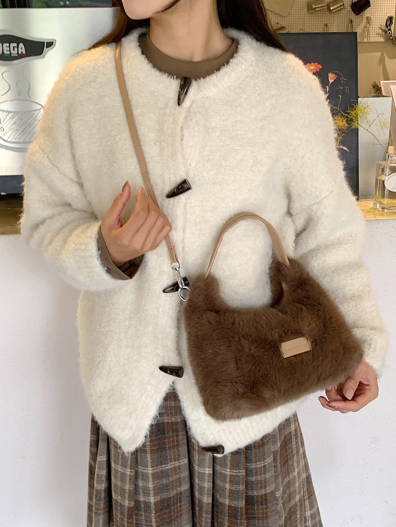 Cute Fluffy Handheld Shoulder Crossbody Bag