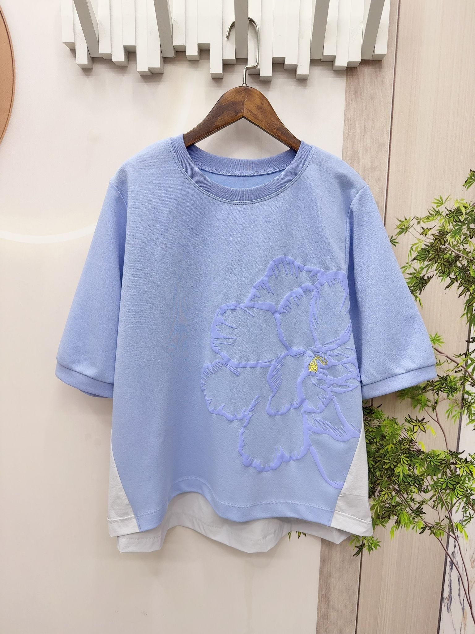 韓國高質花圖案top~153AA