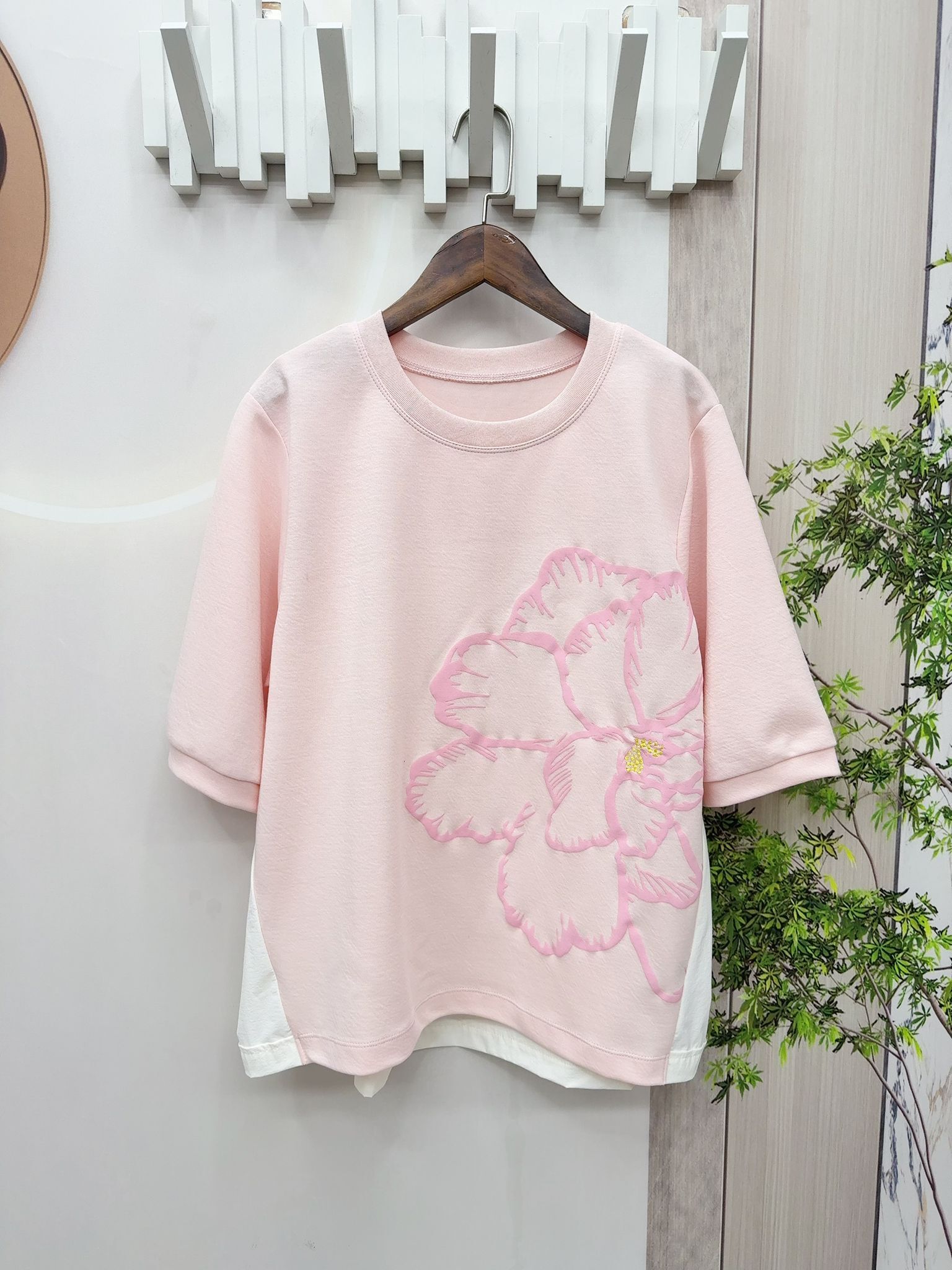 韓國高質花圖案top~153AA