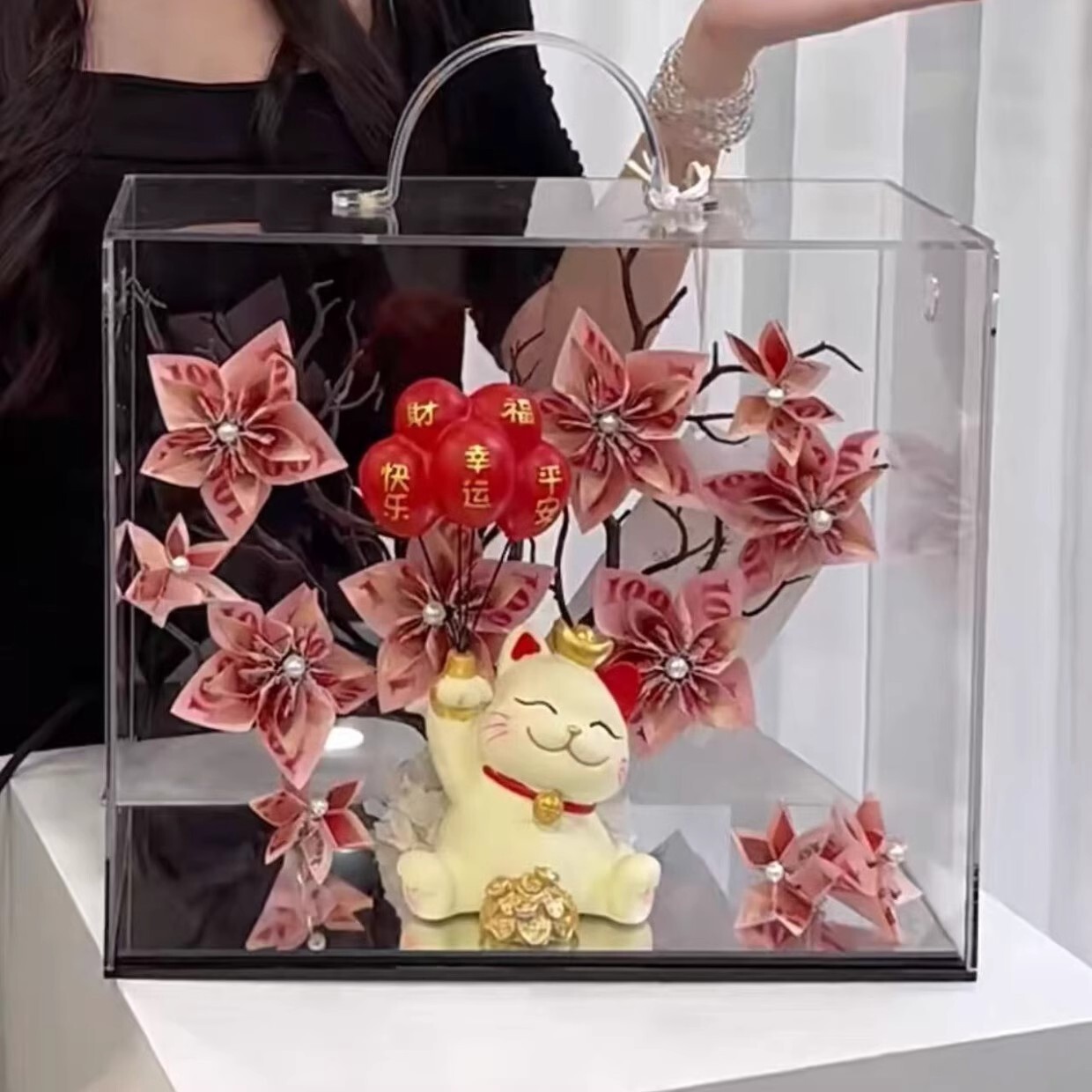 【台灣現貨速發】招財樹花盒材料包 招財貓花盒材料包｜禮物花盒 送禮 招財