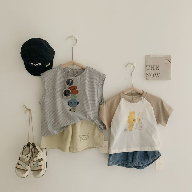 可愛塗鴉拼接上衣