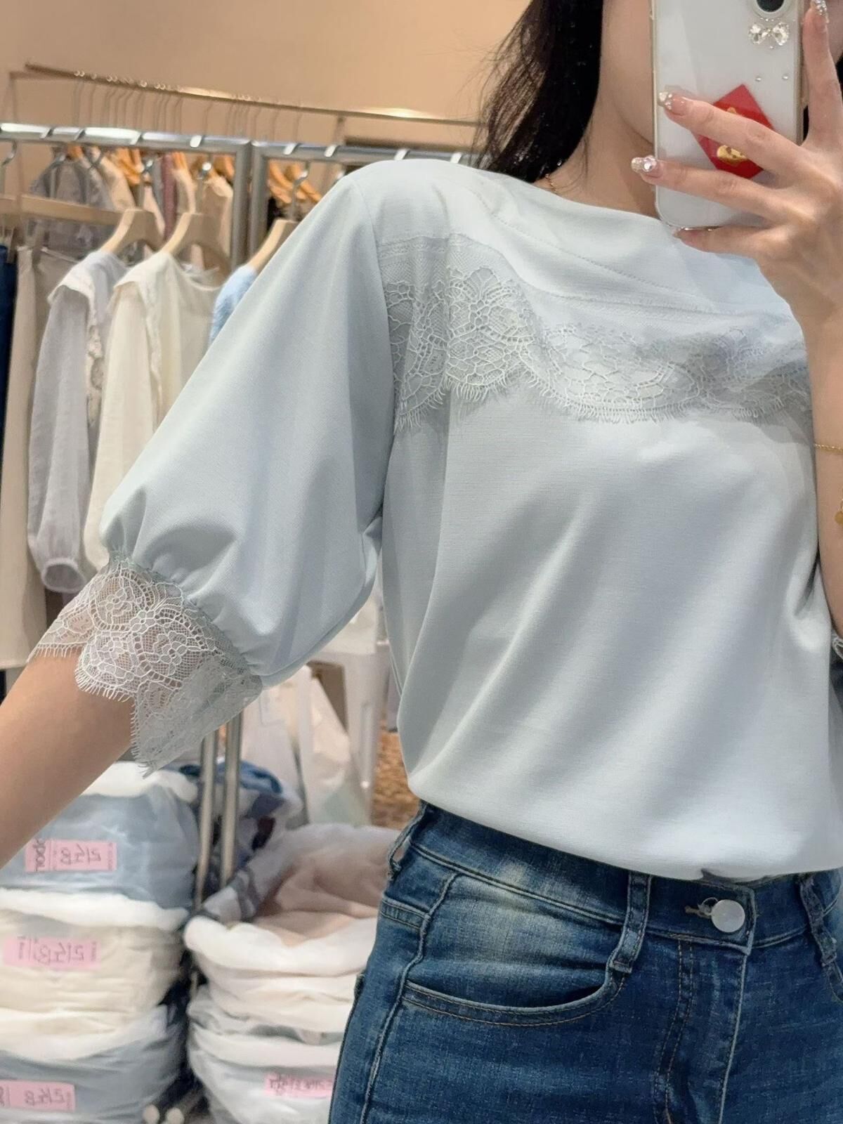 韓國高質拼Lace top ~153AC