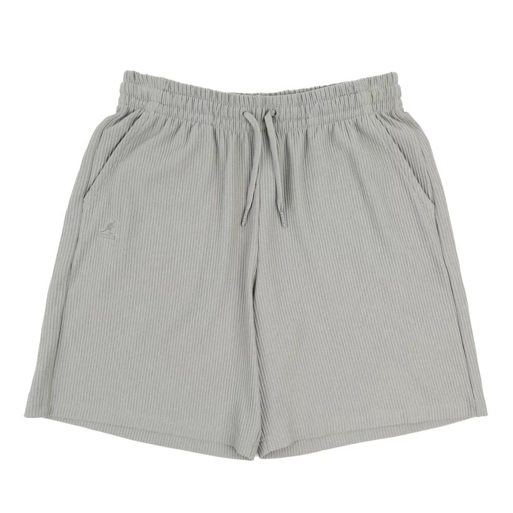 男女款 KANGOL PANTS 灰色 黑色 英國 袋鼠 休閒 中性 透氣 束條 紋理 短褲【66251220】