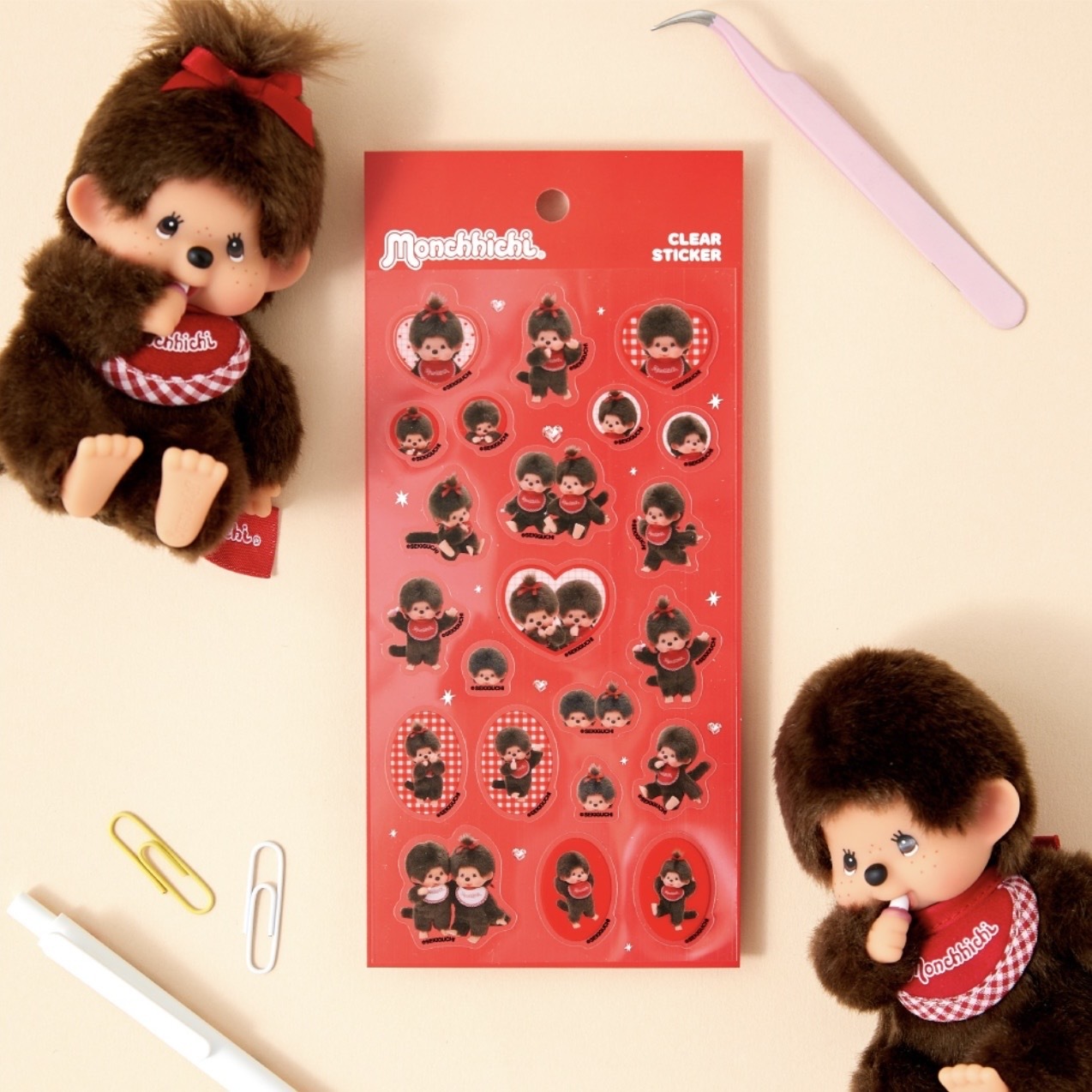 MONCHHICHI 蒙奇奇 透明貼紙 裝飾 手帳 可愛