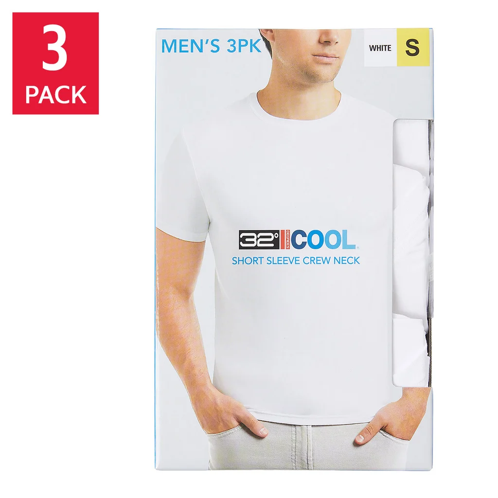 【預購】H032716 32 Degrees  男款酷涼排汗短袖 T 恤（3 件裝）